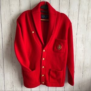 Ralph Lauren Rare Vintage Red Cardigan Sweater